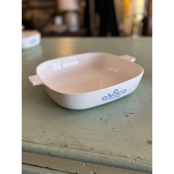 Corning Ware Cornflower P-10-B 10" Baking Dish White & Blue Floral with Handles - Picture 1 of 6